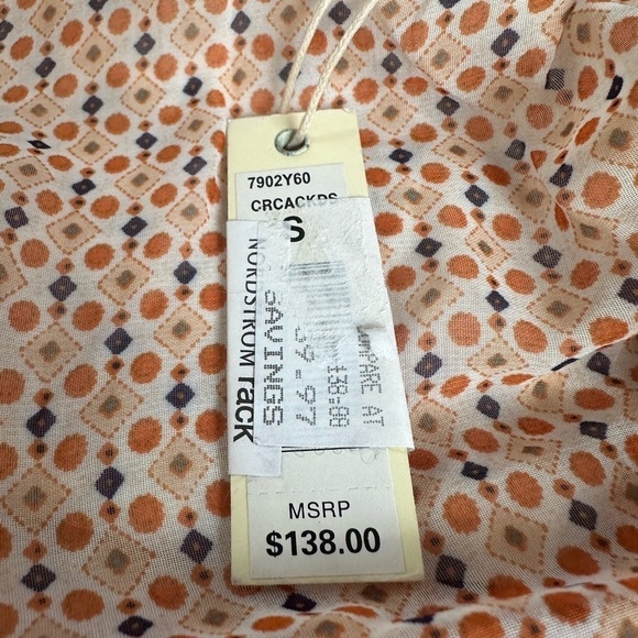 Max Studio Small NWT flounce dress cream orange blue‎ Nordstrom Rack - Picture 5 of 11